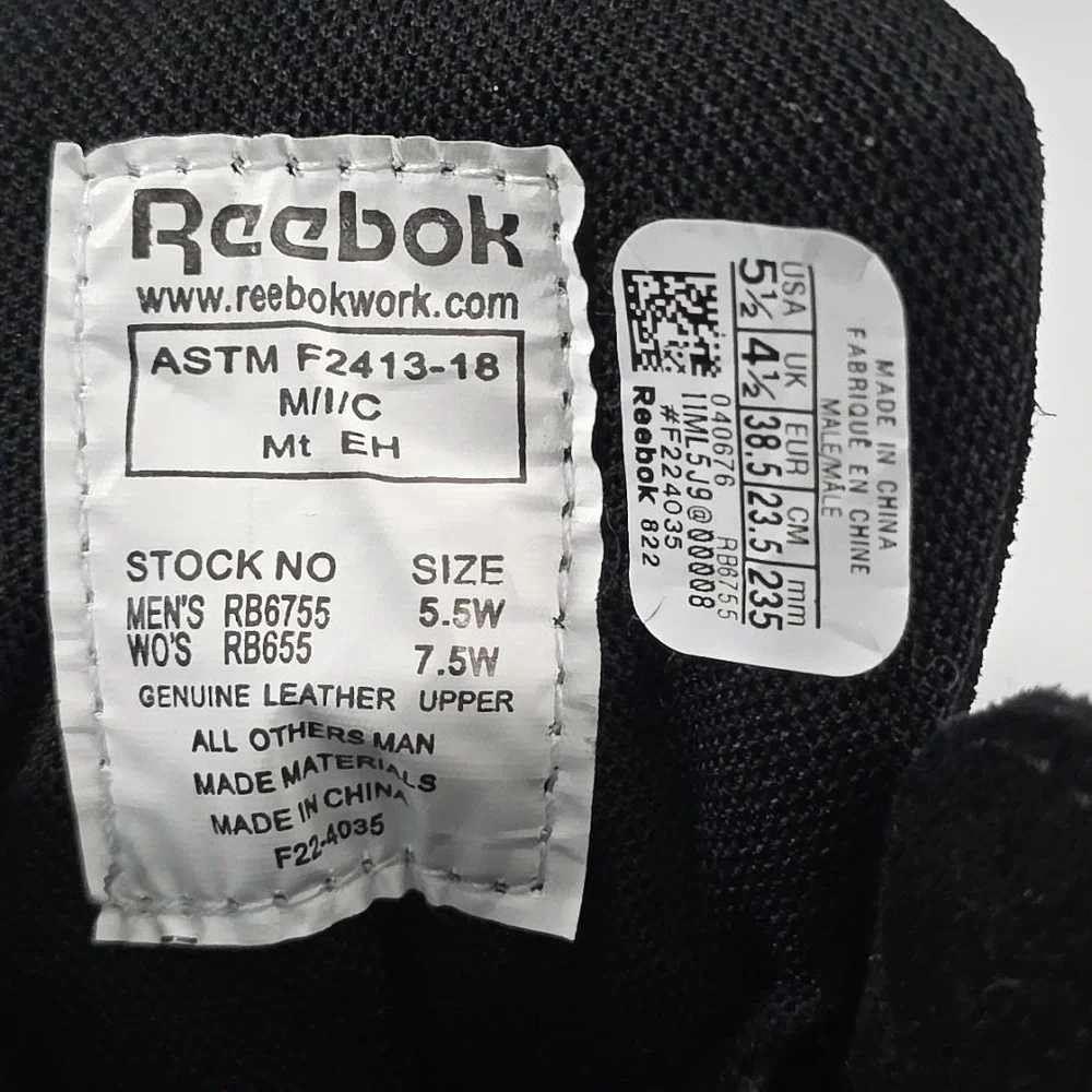 Reebok‎ Trainex Composite Toe Internal Met Guard Work Boot Men's Size US 5.5...